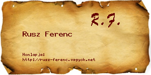 Rusz Ferenc névjegykártya